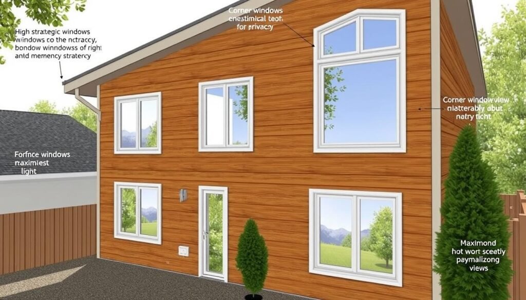 ADU showing strategic window placement for optimal light and privacy