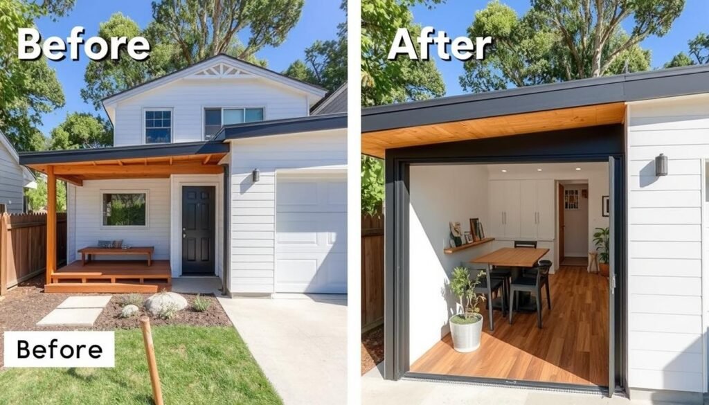 Modern ADU case study showing before and after transformation